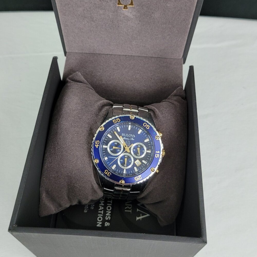 Bulova 98B400 Men’s Marine Star Chronograph Quartz Watch RUNNING